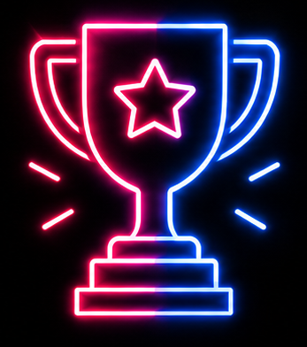 Neon trophy icon